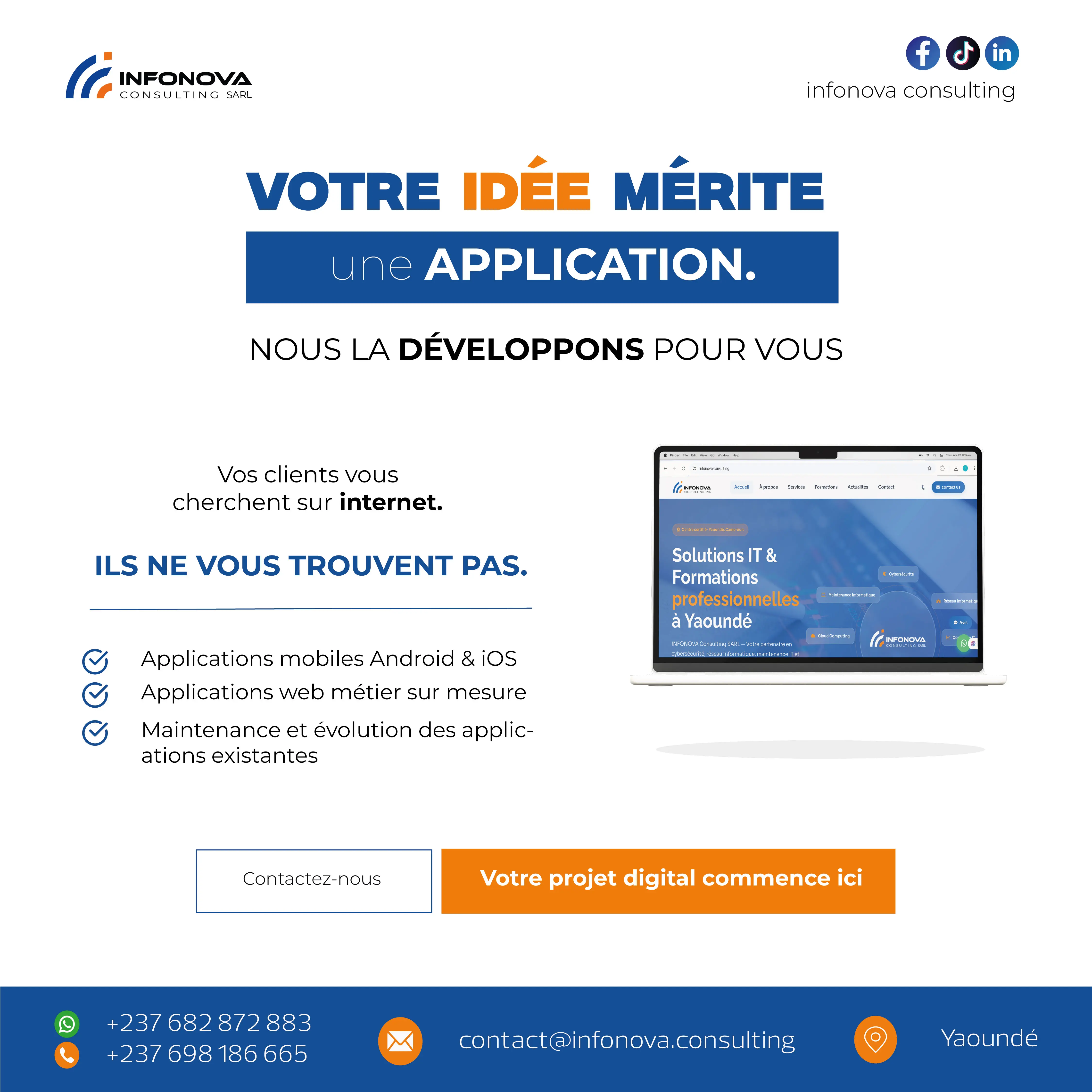 Développement d’applications web et mobiles sur mesure à Yaoundé – Boostez votre présence digitale