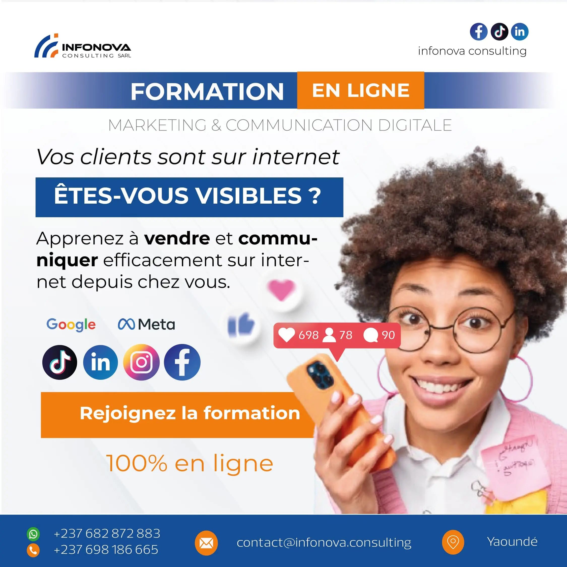 Formation en ligne — Marketing Digital & Communication | Vendre sur Internet au Cameroun