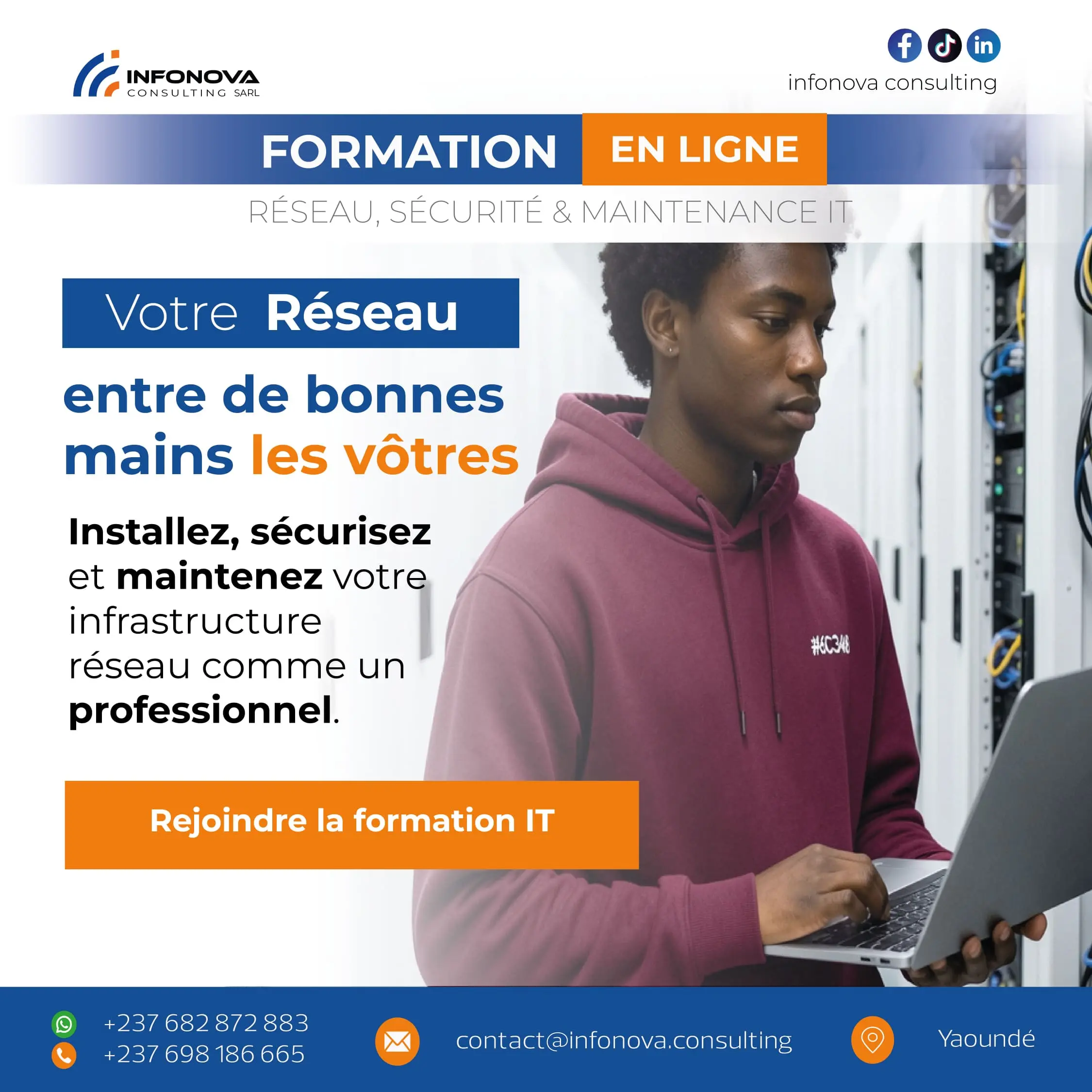 Formation en ligne — Réseau Sécurité & Maintenance Informatique | Infonova Consulting